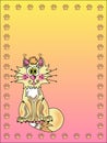 Cartoon cats. Background with red, white, black, ginger and siamese kittens Royalty Free Stock Photo